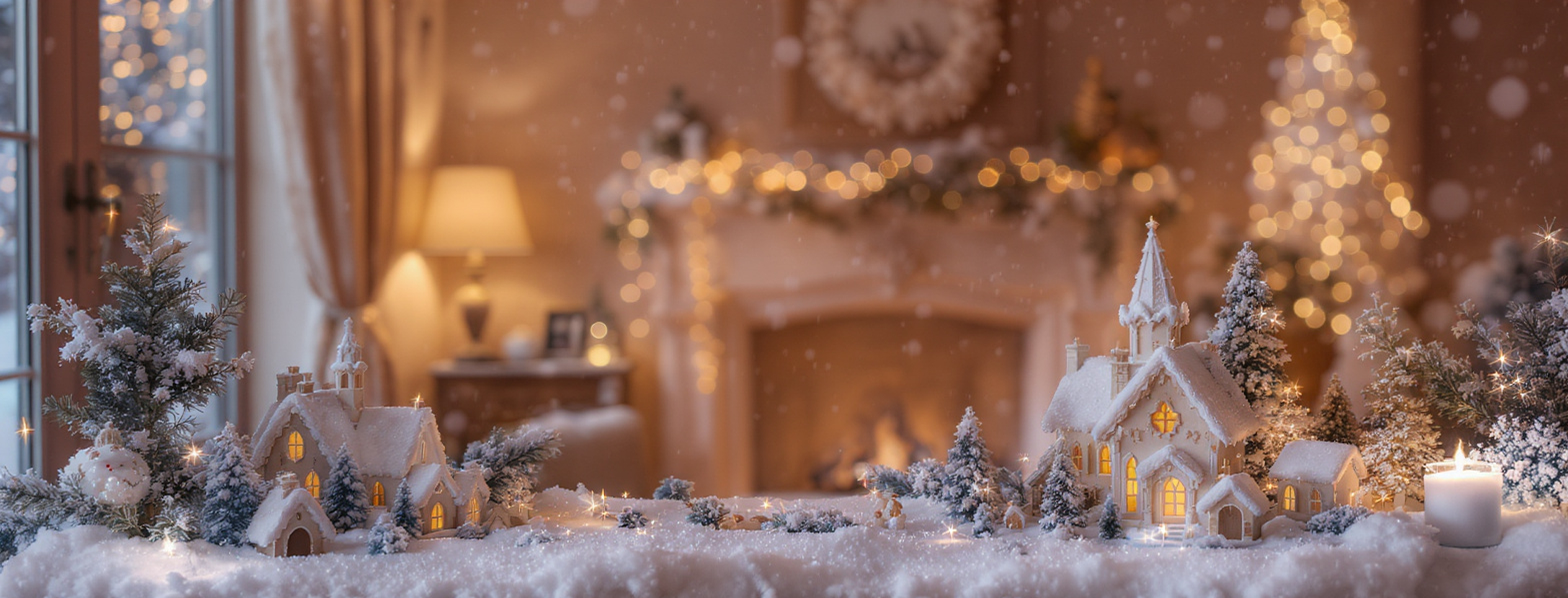 North Pole indoor mini snow scene